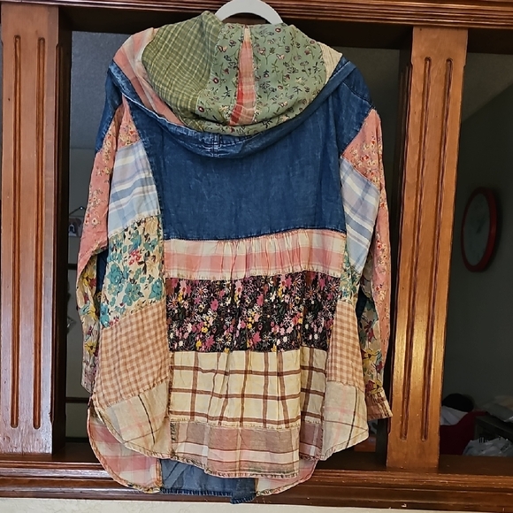 Patchwork Denim Women's Top - Picture 2 of 3